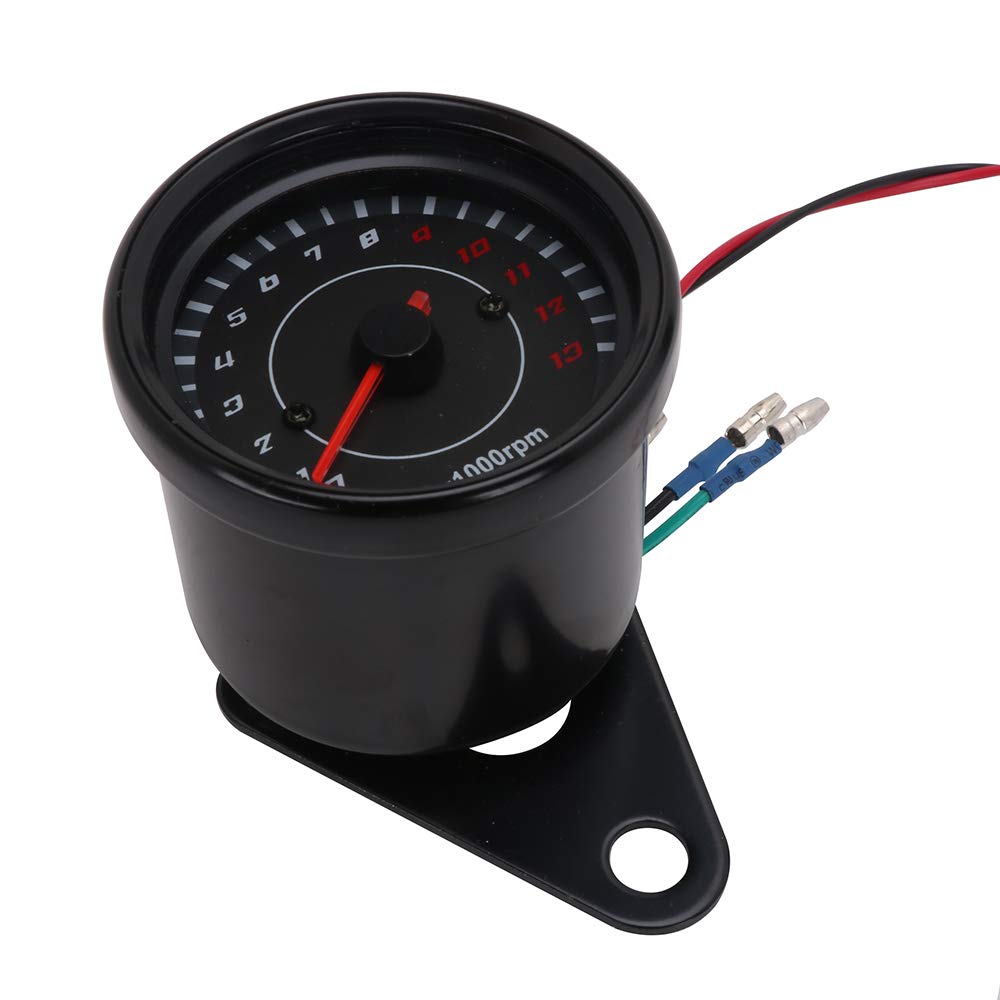 Motorrad Messgerät Geschwindigkeit Tachometer Auto Meter Auto Tachometer LED 12v Messer Universal- Motorrad Hintergrundbeleuchtung Umdrehung Zähler 0-13000 RPM Motorradanzeige Drehzahlmesser 12V Sporn Motormeter Meilenanzeige Auto