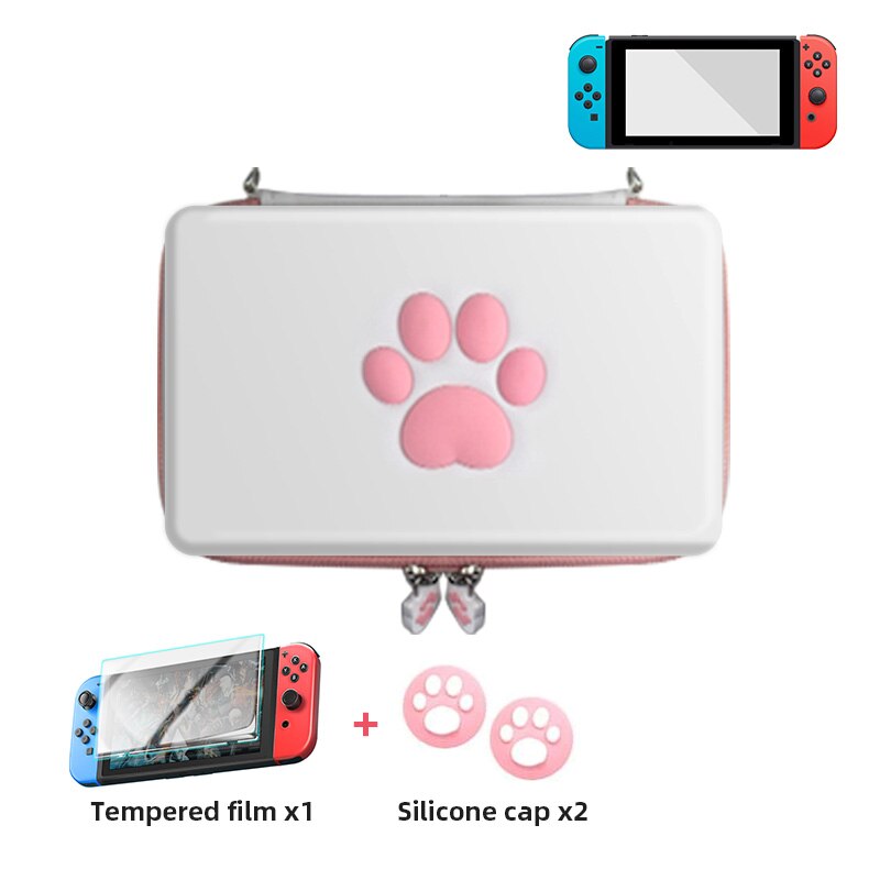 DATA FROG Cute Cat Paw Bag For Compatible-Nintendo Switch Console Hard Portable Travel Carrying Case For Switch Lite Accessories: For NS Switch 03