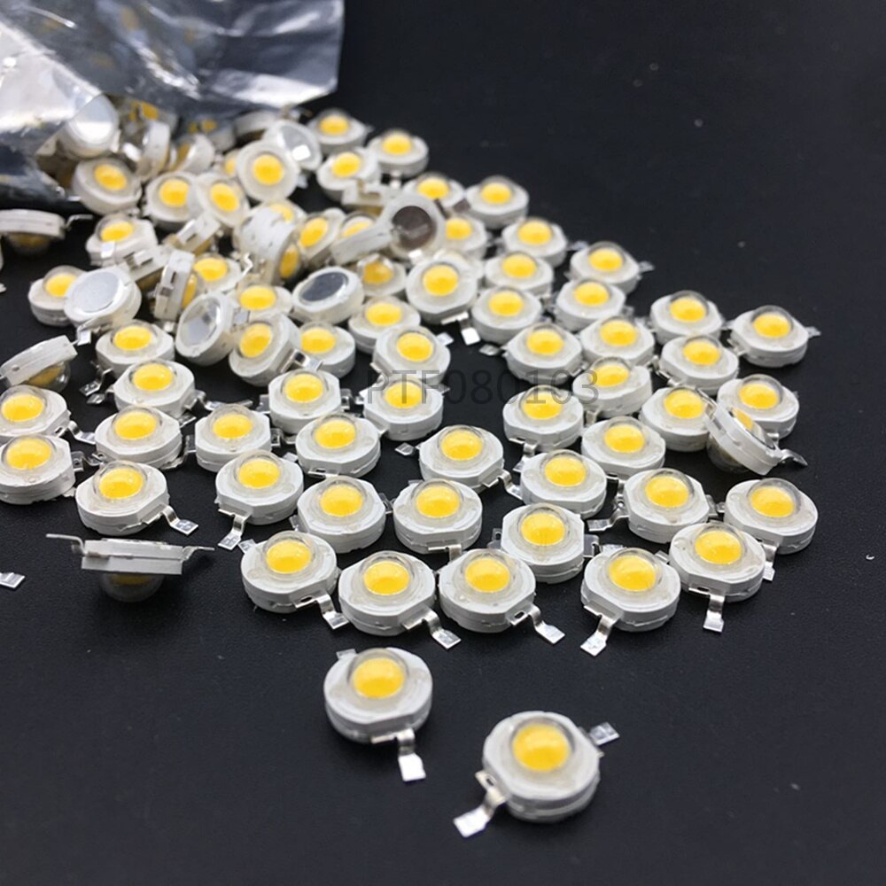 10-1000 stuks led cob lamp chip 1w 3w 3.2-3.6v ingang 100-220lm mini led lamp diode smd voor diy led schijnwerper spot downlight