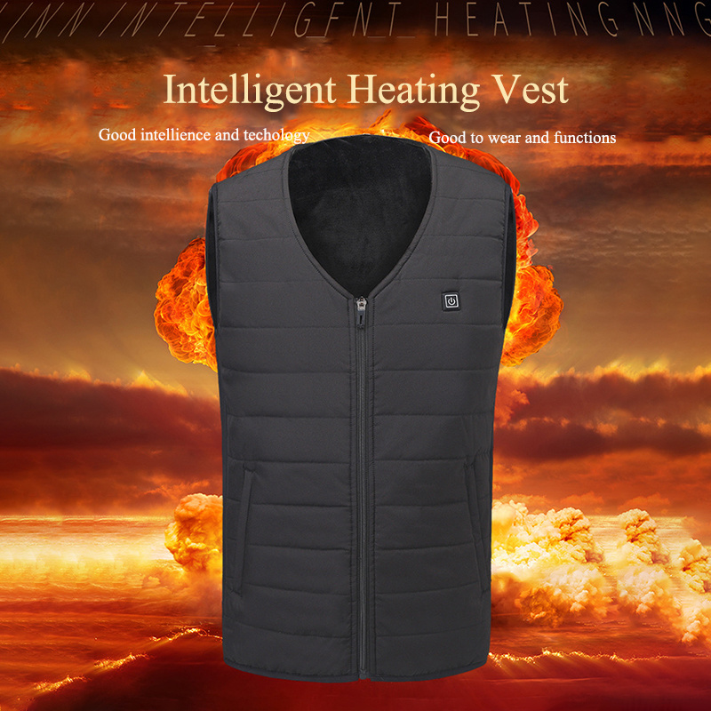 Intelligent Electric Heating Vest Heatable Clothes Three Zone Winter Warm Jackets Heated Vest USB Charging Heating Vest