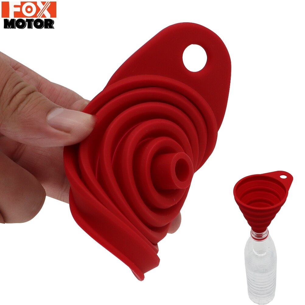 Universal Collapsible Silicone Funnel Gasoline Oil Fuel Petrol Diesel Water Liquid Supply Fill For Moto Car Boat RV Van Home DIY