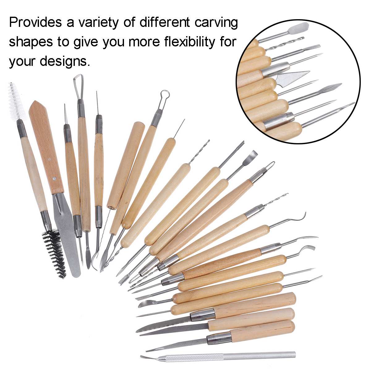 30/22/8PCS Ceramic Clay Tools Set Crafts Polymer DIY Art Modeling Clay Tools Pottery Wooden Pottery Sculpting Clay Cleaning Tool