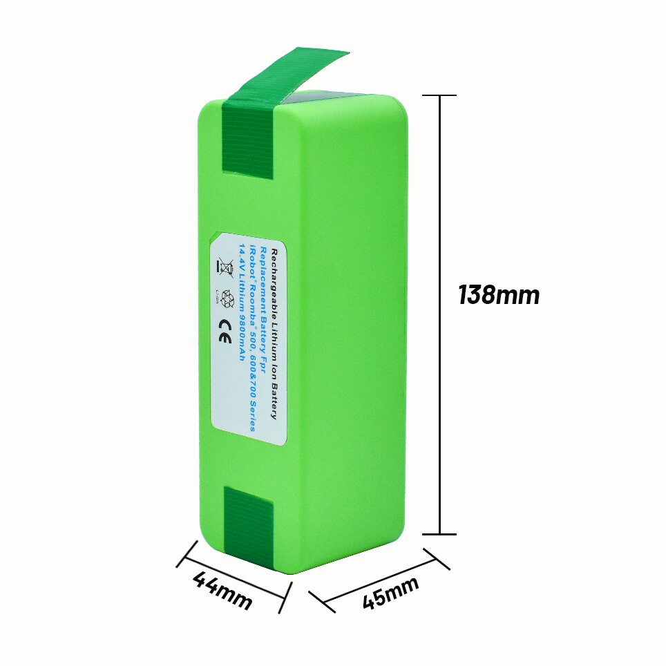 14.4v 4.8ah/6.8ah/9.8ah/  -lithium-akku für irobot 880 500 600 700 800 serie 560 620 650 700 770 780