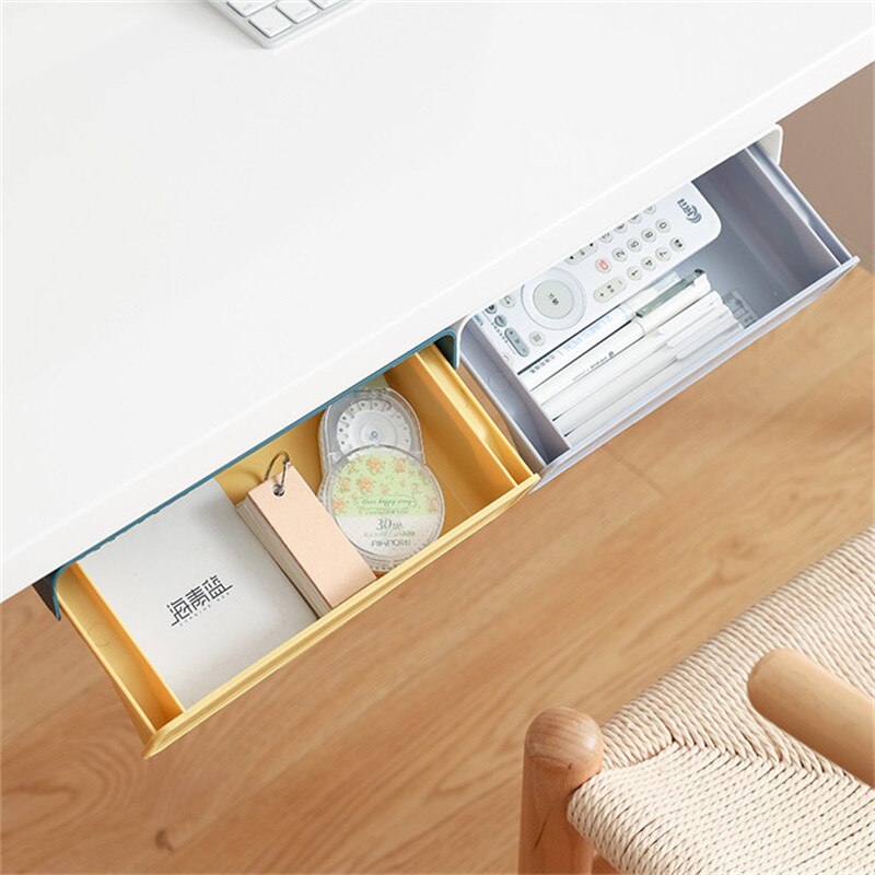 2021Multifunctional kitchen cabinet paste storage box Drawer dust-proof storage box hidden drawer storage box under the table