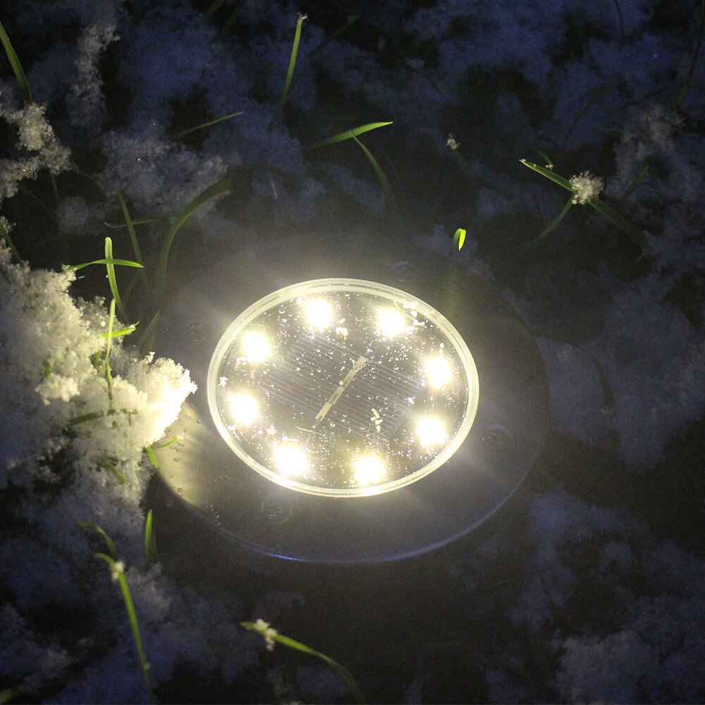 Huis Tuin Onder Grond Lamp 8LED Zonne-energie Begraven Licht Outdoor Path Way Tuin Decking Warm White Night Grond licht