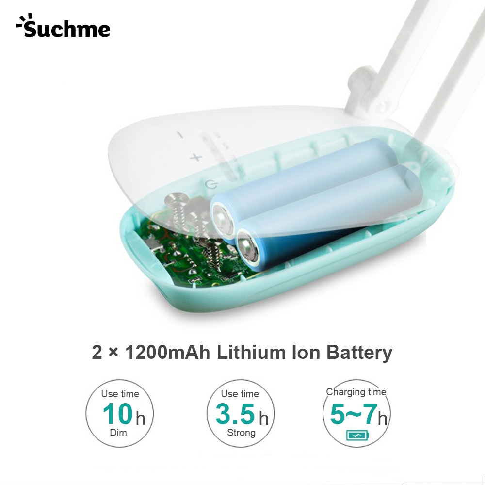 Suchme powerbank skrivebordslampe oppladbar bordlampe 2400 mah bærbare lanterner campinglampe til lesebord