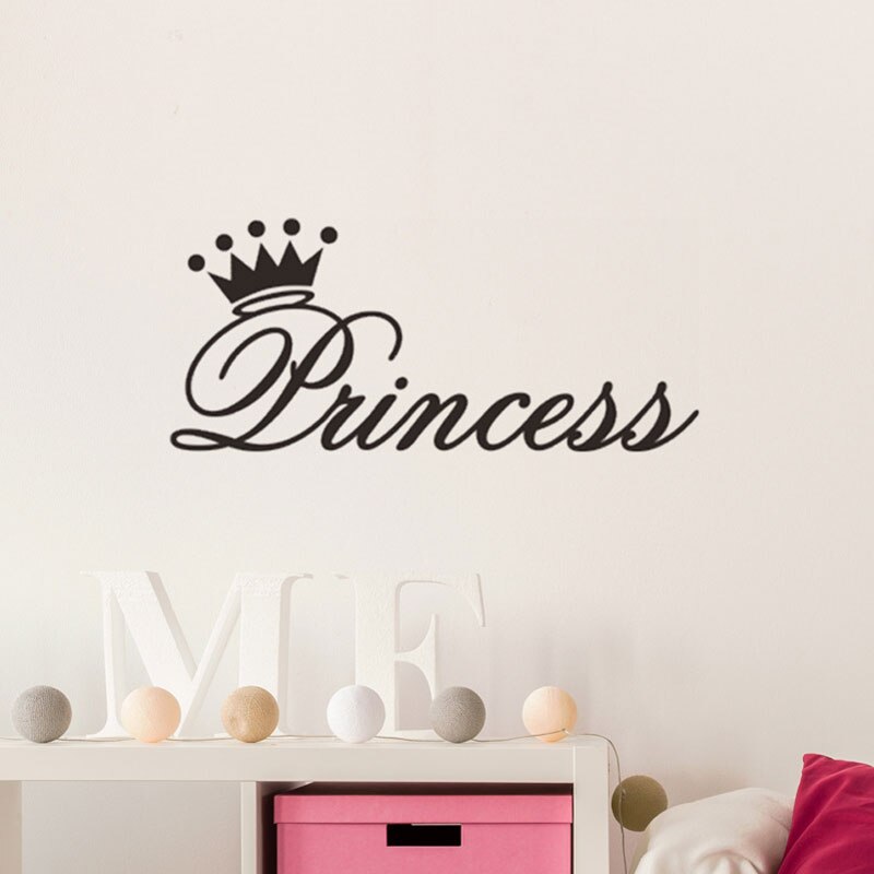 Vinyl Kroon Prinses Muurstickers Babykamer Kleuterschool Art Decals Muurstickers Home Decoratie Woonkamer Poster Waterdicht