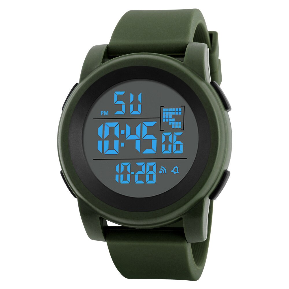 Luxe Mens Led Horloge Digitale Horloge Datum Alarm Waterdicht 50M Sport Horloge Mannen Outdoor Elektronische Horloge Klok Relogio: Green 02