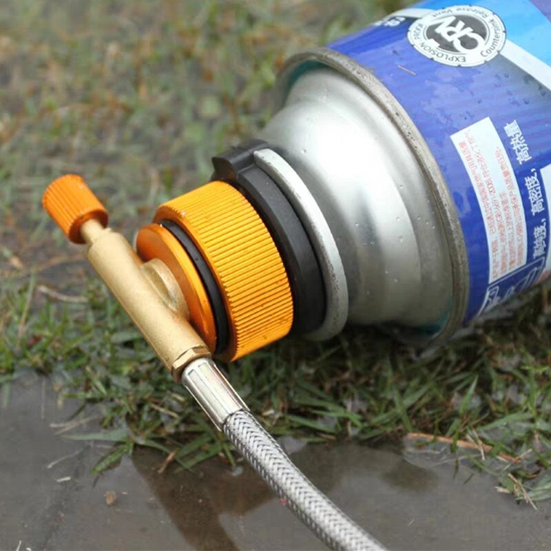 Outdoor Camping Hiking Stove Burner Adaptor Split Type Furnace Converter Connector Auto-off Gas Cartridge Tank cylinder Adapter