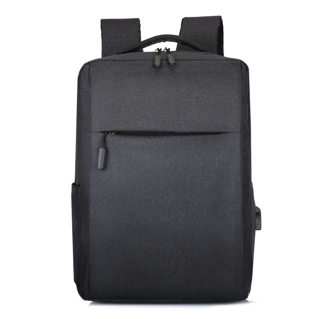 Pochette d'ordinateur femmes hommes sac à dos voyage sacs à dos mâle loisirs sac à dos Mochila pochette pour ordinateur portable sac pour ordinateur portable USB sac à dos housse d'ordinateur portable: Black