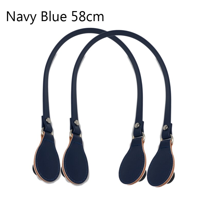 Flat Handles with End for Obag handbag Faux Leather Handle Removable End for O Bag OCHIC handbags: Navy Blue 58cm