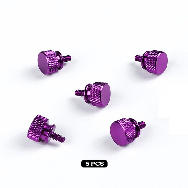 PC Cooling MOD Colorfull Hand Screws For Chassis Side Panel 5pcs: Purple-5PCS