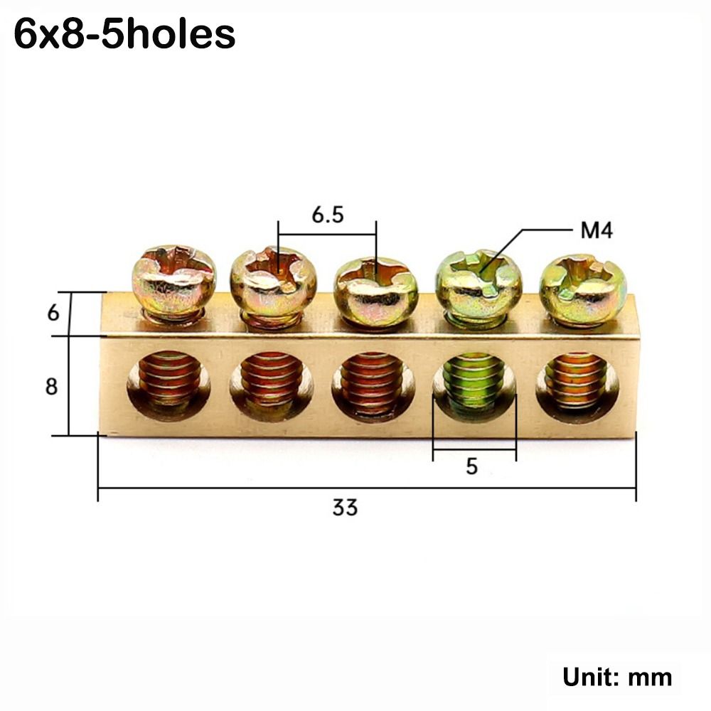 Copper Wire Connector Multi-specification With Hole Screw Brass Connection Row Zero Ground Terminal Electrical