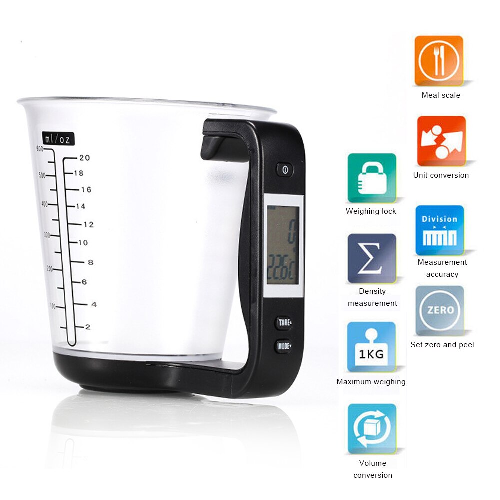 Digital Measuring Cup Electronic Measuring Cup Scale with LCD Display for Milk, Water, Liquid, Food, Vegetable