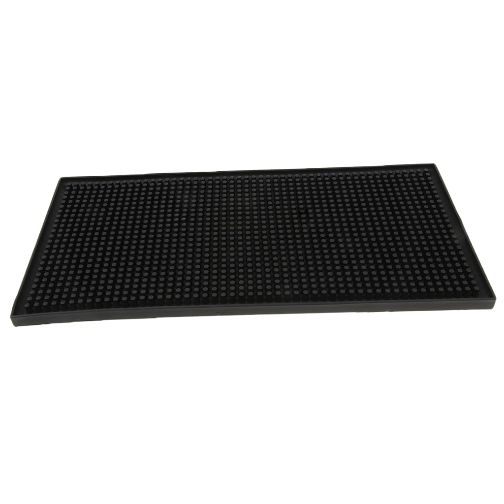 Waterproof Bar Runner Rubber Strip Spill Mat Black for Home Cocktail Party Pub Club Bar Beer Drinks, 30x15x1cm