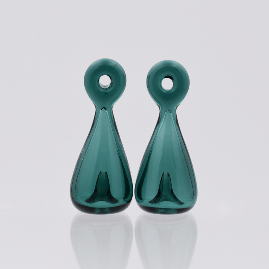 1X Diffusor Parfüm Nachfüllbar 39*17mm Farbige handmade Ätherisches Öl Aromatherapie Flasche Anhänger tropfen schmuck glas anhänger: Blackish green