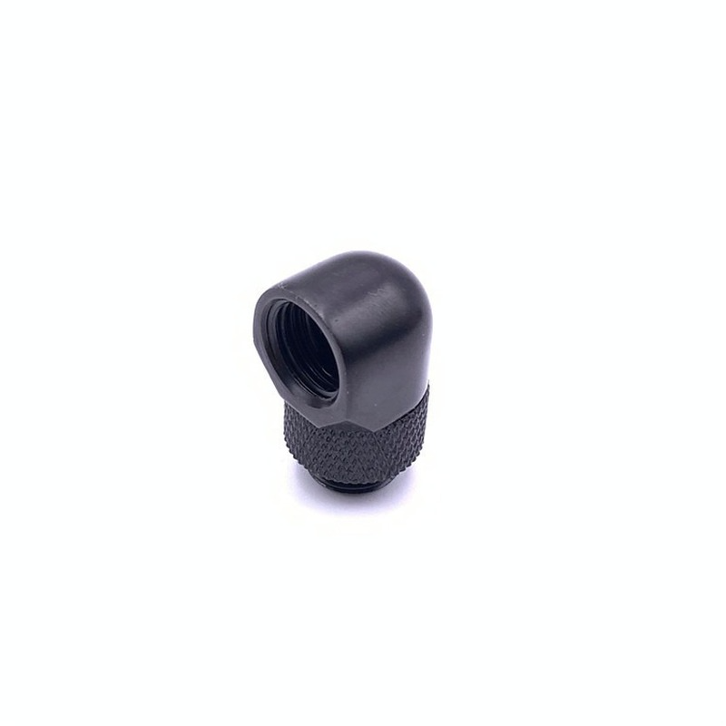 Flat Head Computer Water Cooling Flat Rotation 90 Degree Elbow Can Rotate 360 Degrees Right Angle Rotation Bend Silver Black