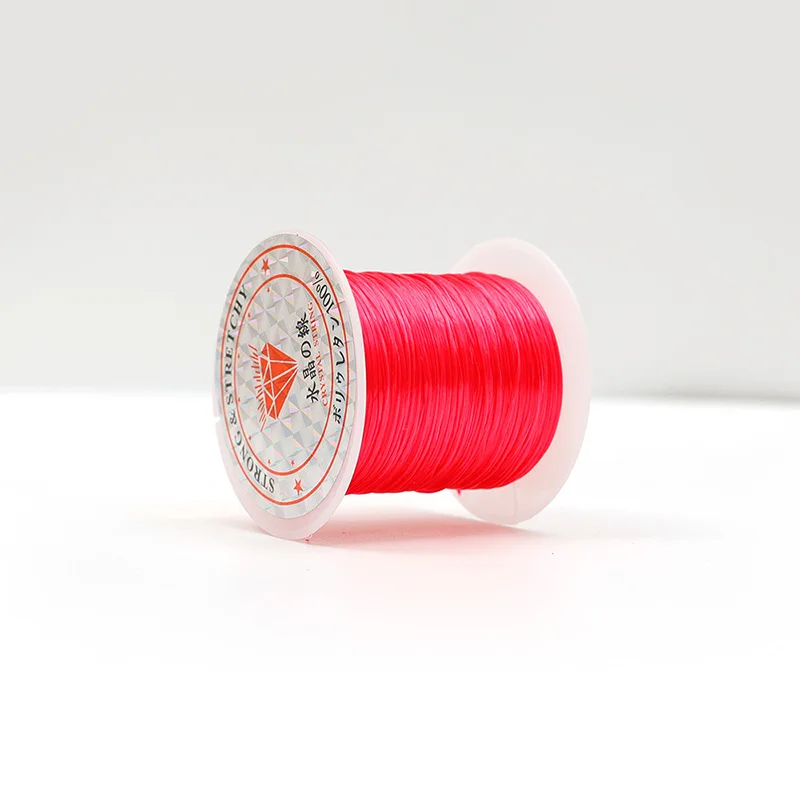 10M/rollo de pulseras de cordón de cuentas de cristal elástico fuerte, línea de goma elástica, cuentas de joyería, collar de hilo, cordones para hacer bricolaje: PINK BLUE