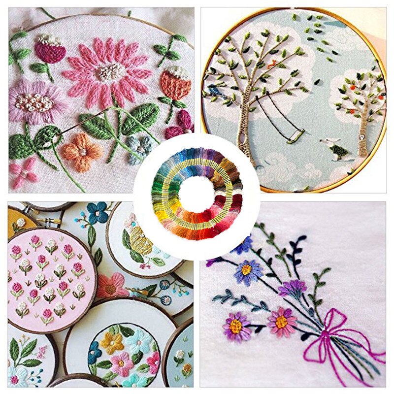 Multicolor Cross Stitch Threads Cotton Sewing Skeins Embroidery Thread Floss Skein Kit DIY Sewing Tool 100/150/200/250pcs