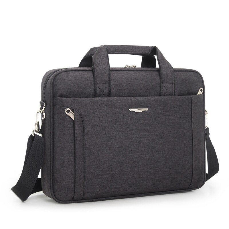 Famous Brand 14 Inch Laptop Bag Men Handbag Business Shoulder Bag Waterproof Briefcase: black