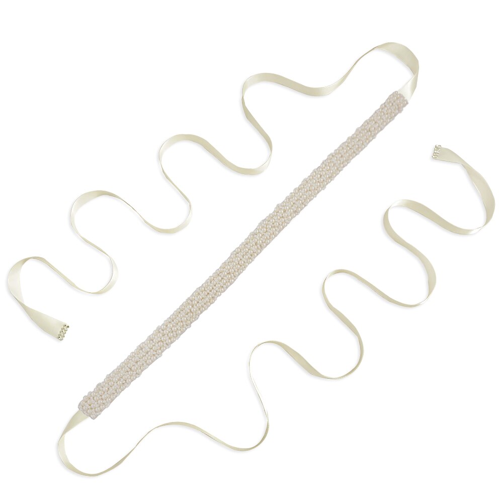 TRiXY S204 de boda de las mujeres cinturones de fajines con cuentas de de noche vestido de novia cintura faja nupcial Correa: ivory