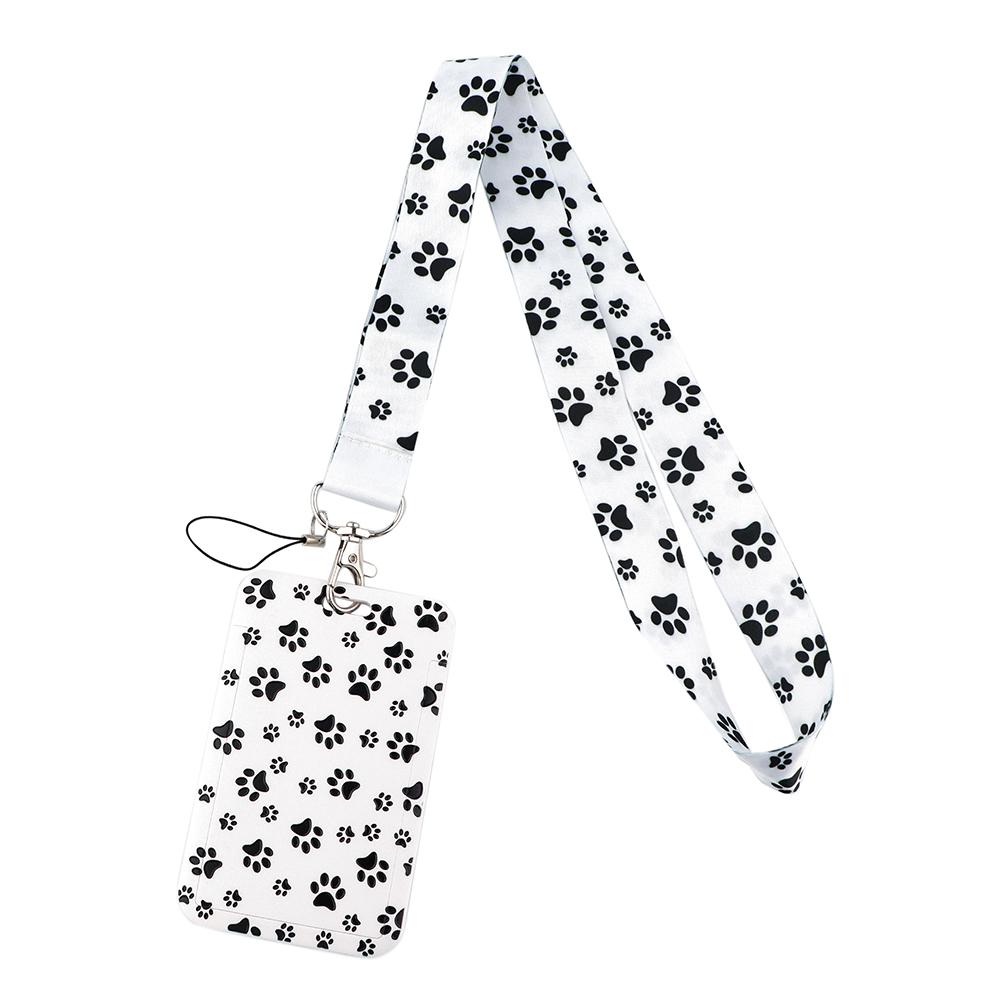 DZ1404 Dog Paw Print Lanyards for Key Neck Strap lanyard card ID Holder Gym Key Chain Key Badge Holder DIY Hang Rope Key Rings: PURPLE
