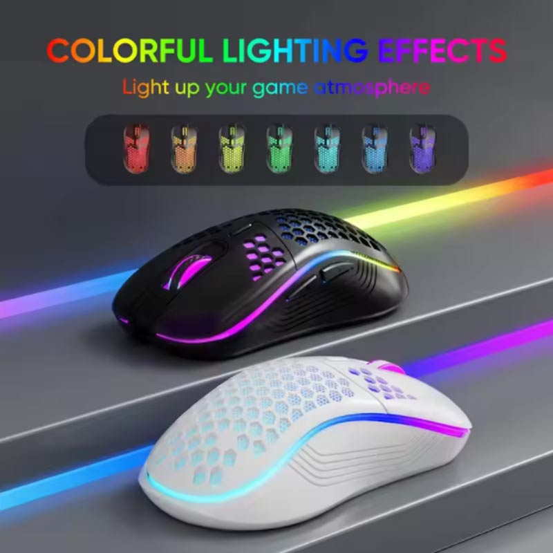 2.4G USB en Type-C draadloze gamingmuis RGB-achtergrondverlichting Oplaadbare verstelbare DPI Ergonomische muizen voor pc Laptop Mac Android