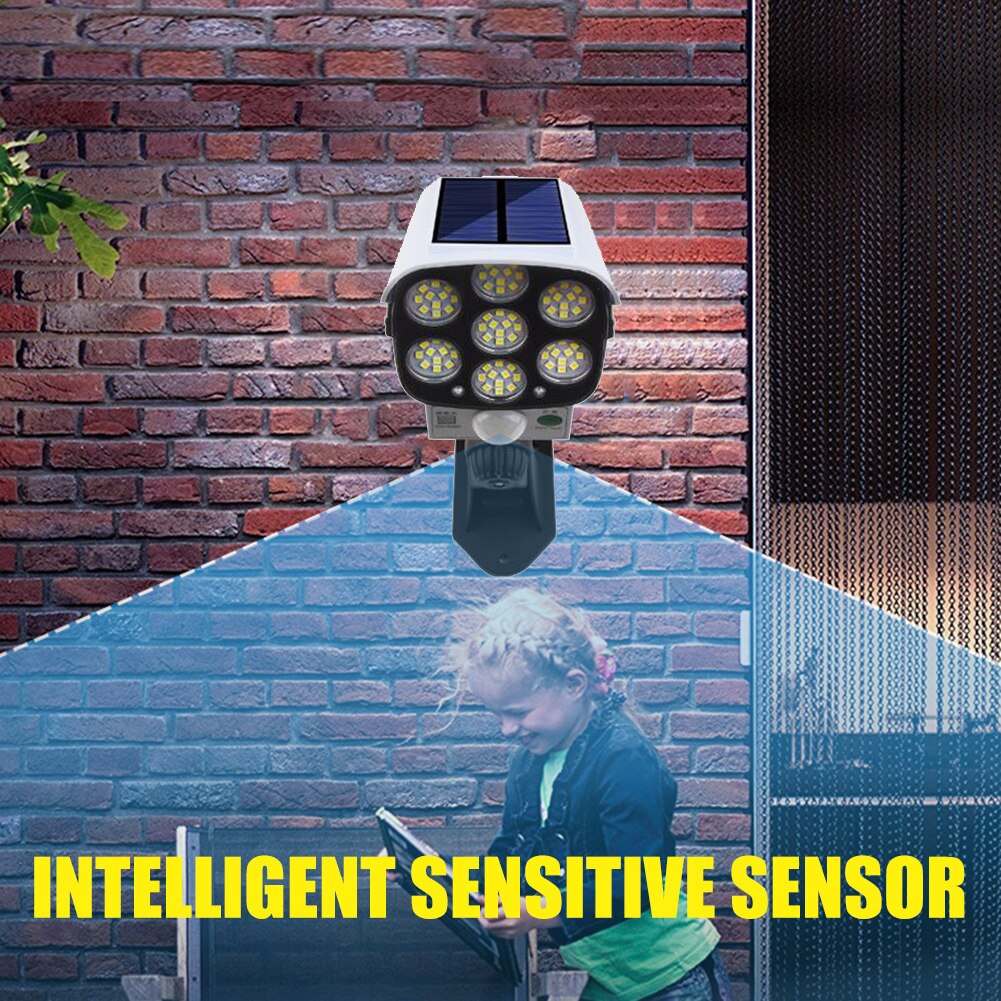 Solar Light Motion Sensor Security Dummy Camera Outdoor Light 3 Modes 77 LED Wall Lamp Motion Sensor Street Light For Garden