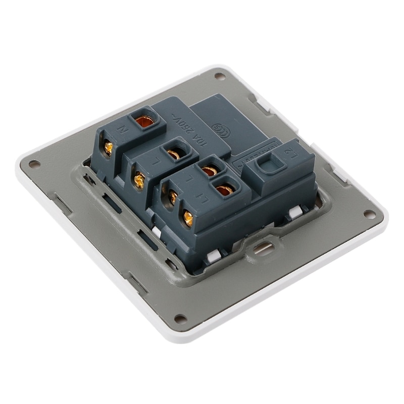 Wall Outlet 2 Hole Universal Power Socket With 1 Gang 2 Way Light Switch Porcelain White Wall Panel G8TB