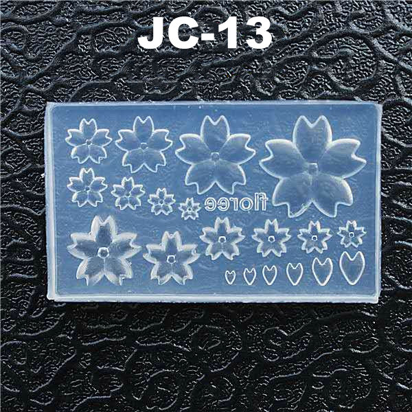 3D Carving Silicone Mold Nail Stamping Camellia/Shell/Bow Tie/Star Pattern DIY UV Gel Acrylic Crystal Nails Template 3 Style: JC-13