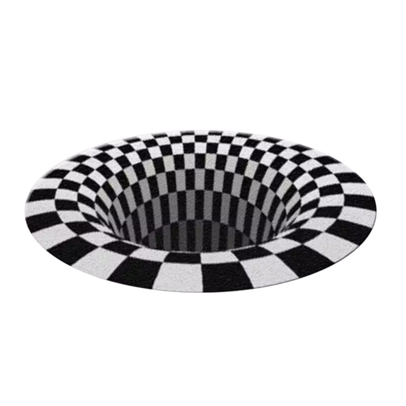 Alfombra de ilusión de vórtice 3D con estampado de remolino, de áreas ópticas, alfombrilla antideslizante para el suelo, felpudo, alfombrillas para el hogar, Alfombra para sala de estar