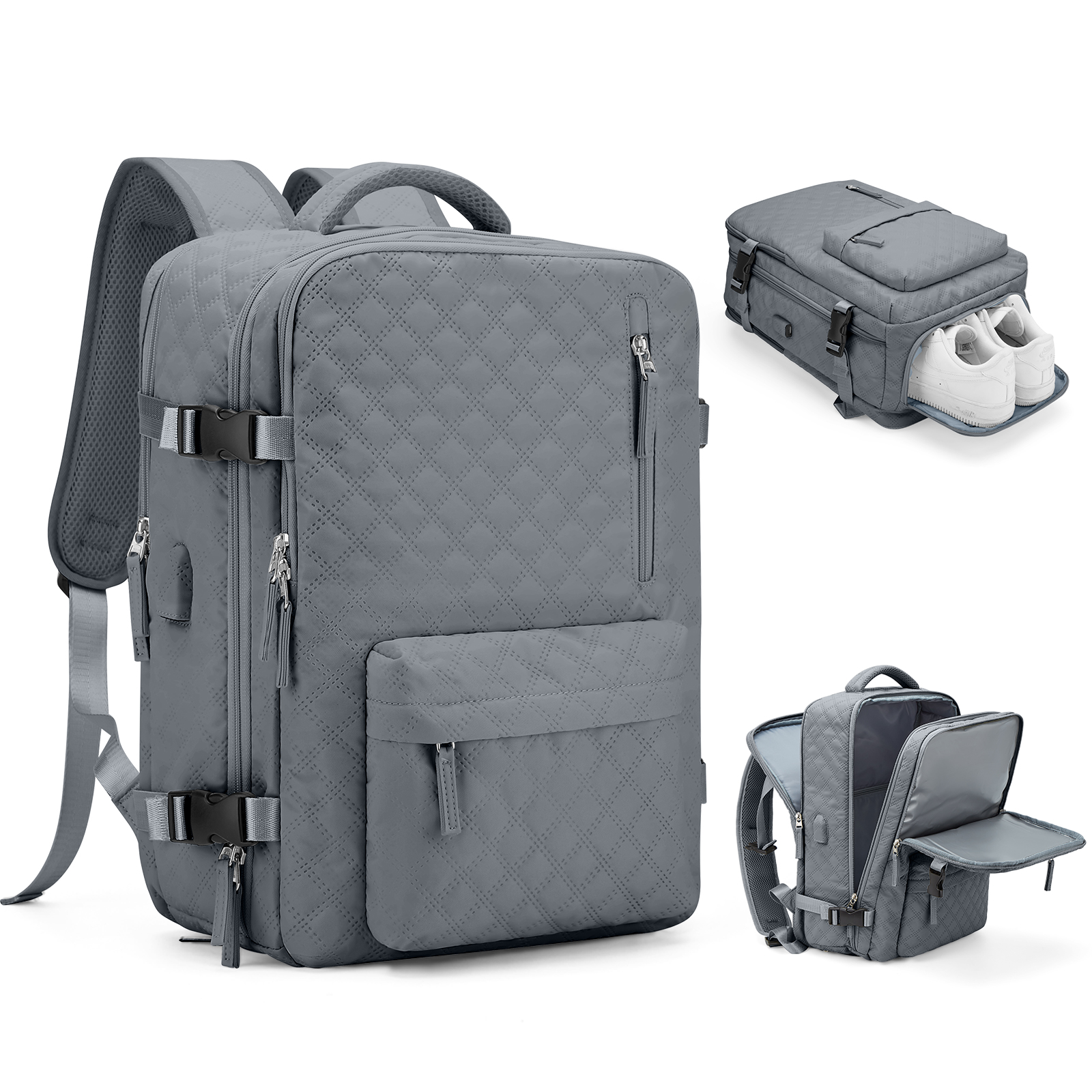 Easyjet 45x36x20 Reise rucksack für Männer Frauen Flug Handgepäck Handgepäck Tasche Weekender Tasche Kabinen größe Laptop Rucksäcke: Dark Grau