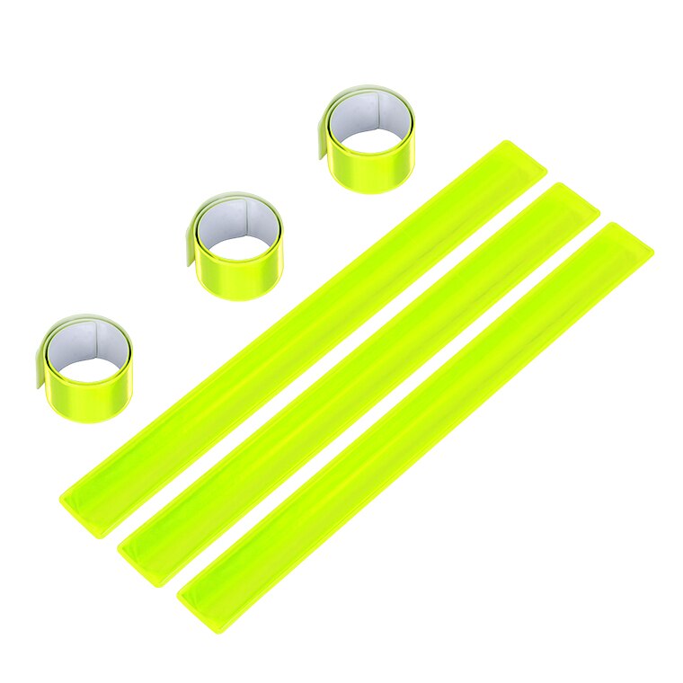 6 pakke refleksbånd  - 30 x 3cm sikkerhedsbånd med høj synlighed arm ankelled - neongul reflekterende lysstrimler: Grøn
