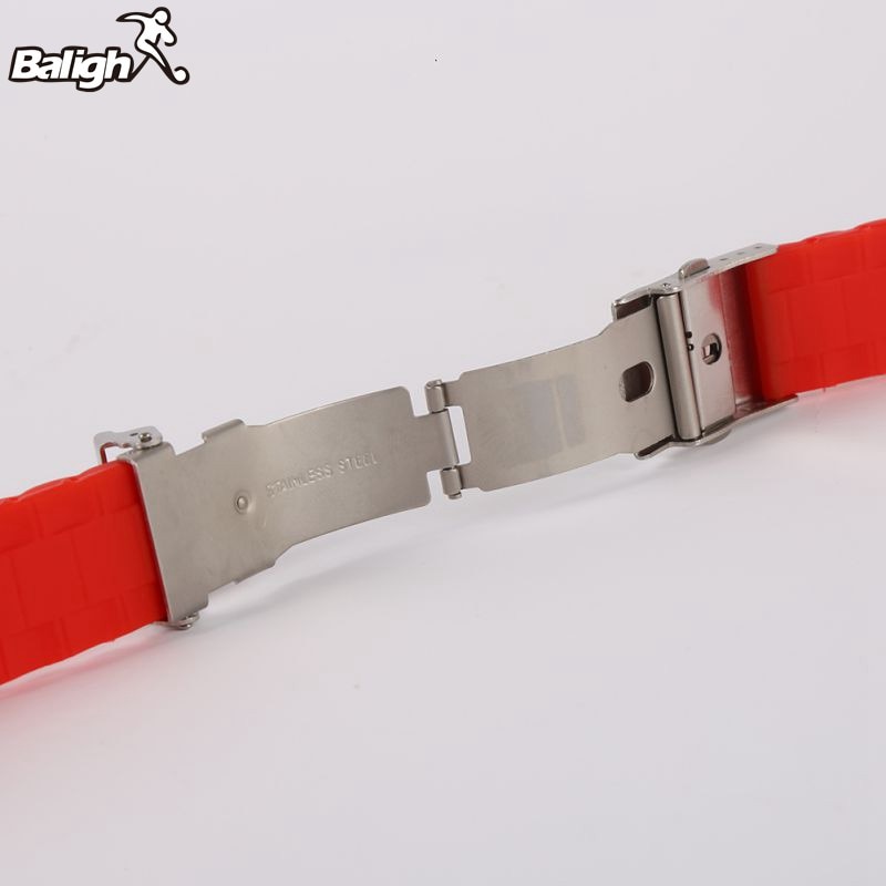 /Est/homme Silicone caoutchouc montre bracelet de montre bracelet étanche avec déploiement fermoir rouge Orange bleu café