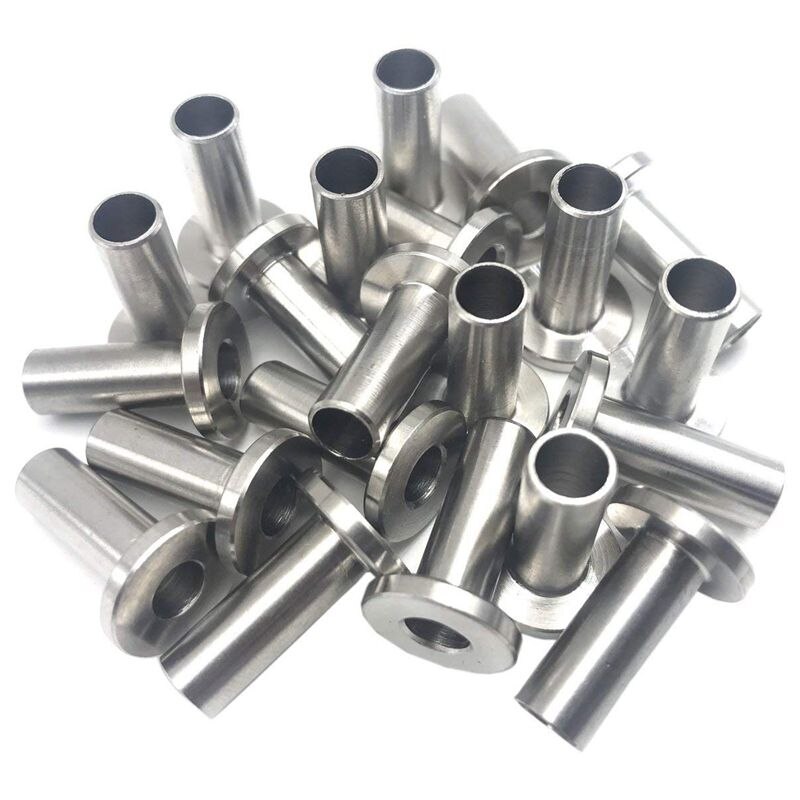 Stainless Steel Protector Sleeves for 1/8 inch Cable Railing, Wood Posts, DIY Balustrade T316 Marine Grade 24 Pack