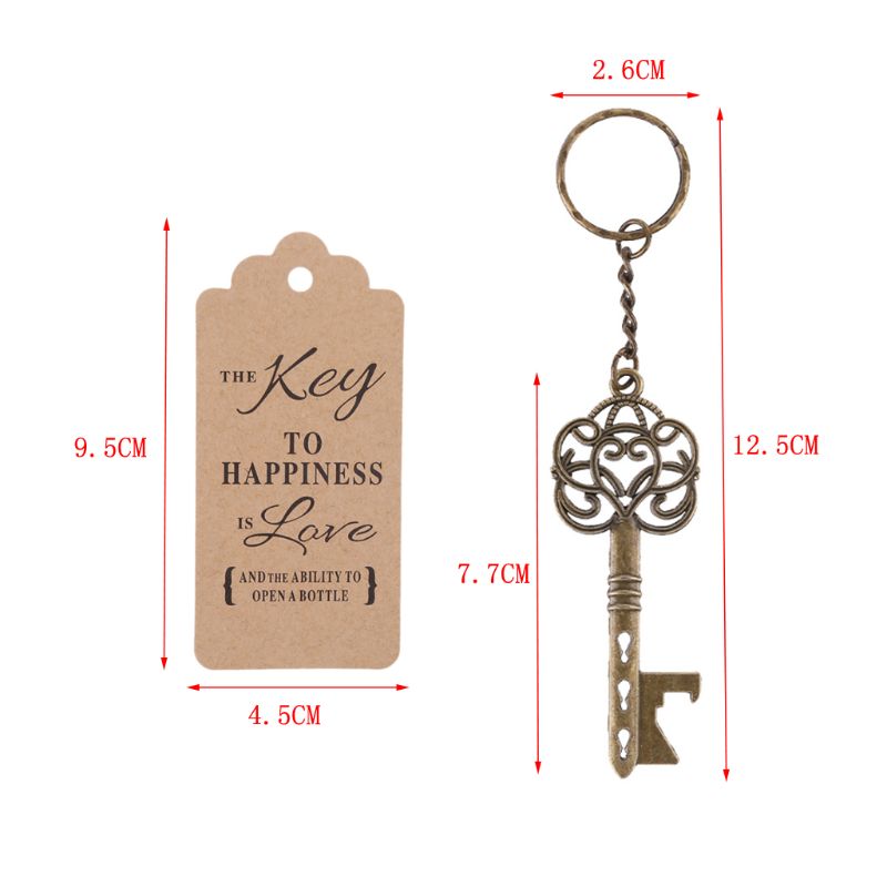 50 setzt Jahrgang Schlüssel Flasche Öffner + Schild Karte Schlüsselbund Hochzeit Gastgeschenke Souvenirs Brautjungfer Hochzeit Einzelheiten Für Gäste