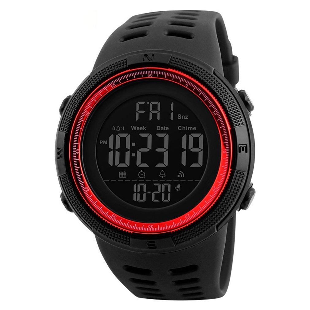 1215 Mannen Elektronische Mode Outdoor Sport Horloge Backlit Digitale Wekker Horloge Waterdicht Stappenteller Horloge