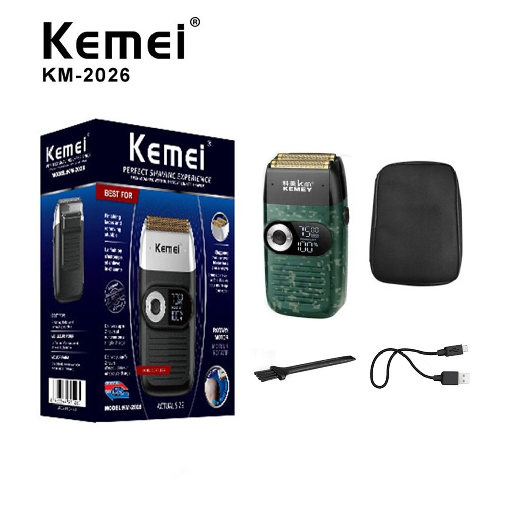 Kemei Rasoio Elettrico Ricaricabile USB Elettrico Barba rifinitore Macchina Da Barba per Gli Uomini Doppia lama Alternativi senza fili Rasoio: have al dettaglio box2