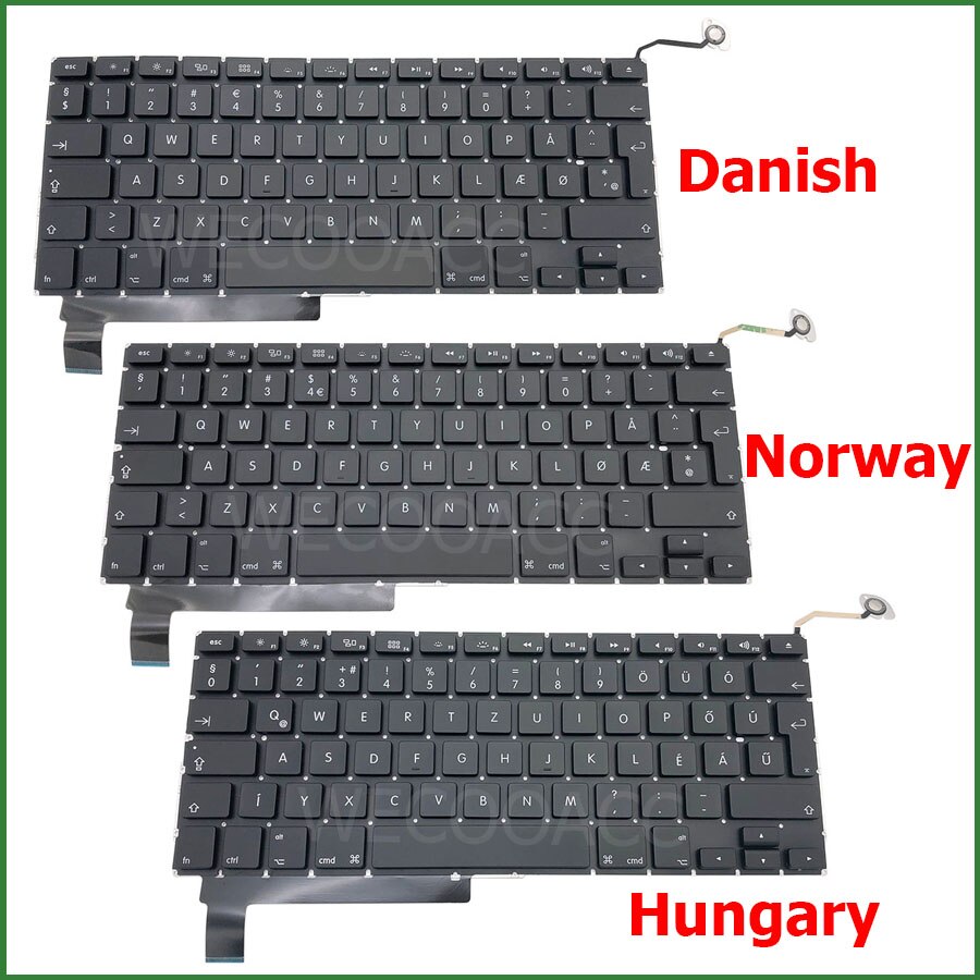 Laptop nowa klawiatura A1286 dla Macbook Pro 15 &quot;A1286 wymiana klawiatury UK US FR ES PT RU DE CH HU układ 2009 2010 2011 2012
