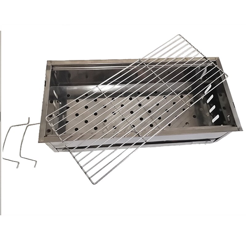 Outdoor portable home square stainless steel metal bbq grill on table
