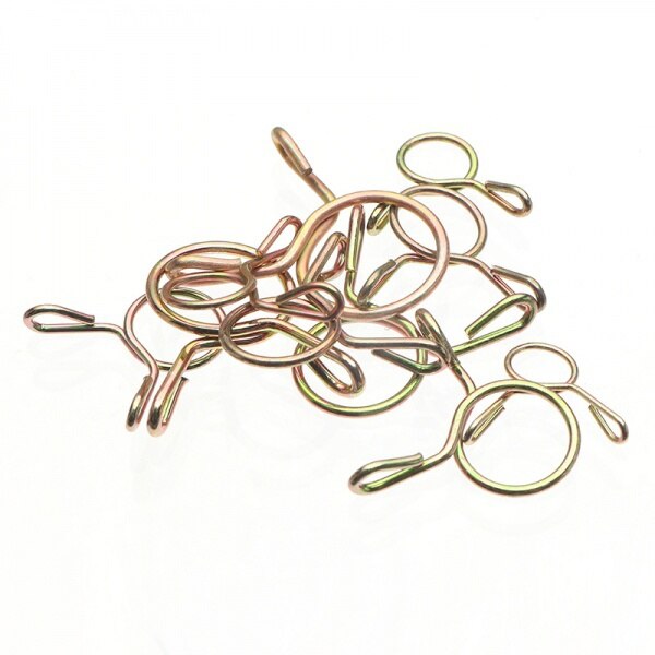 100PCS 5-14mm Galvanized Steel Wire Spring Clip Water Hose Pipe Tube Clamp Fastener