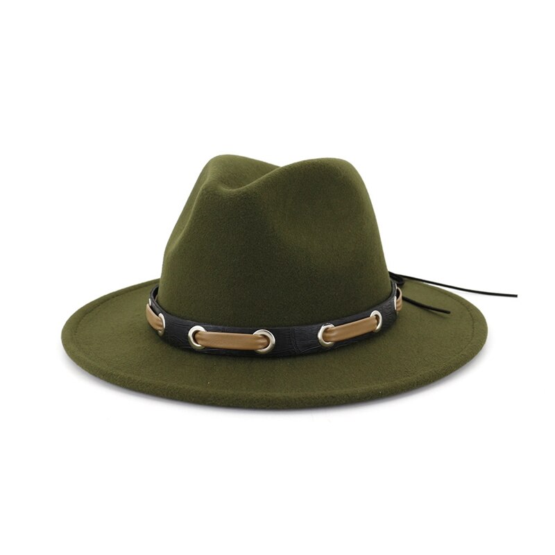 Belt Autumn Winter Adjustable Women Red Felt Hat Casual Tide Solid Color Simple Korean Version Adult Cap Jazz Hat: 02