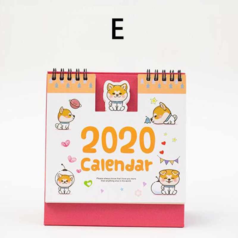 Cartoon Mini Kalender Creatieve Cartoon Klein Dier Bump Kalender Planning Kantoor Schoolbenodigdheden Briefpapier: E