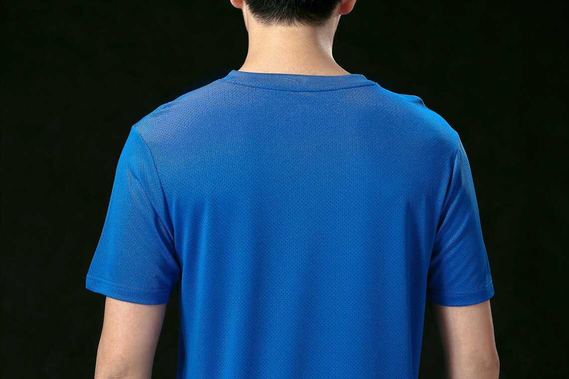 Neue Schnell Trocknend Badminton tragen setzt männer, Tennis tragen Shirt + kurze Hose, Sport Badminton kleidung, blau 1 satz 5061