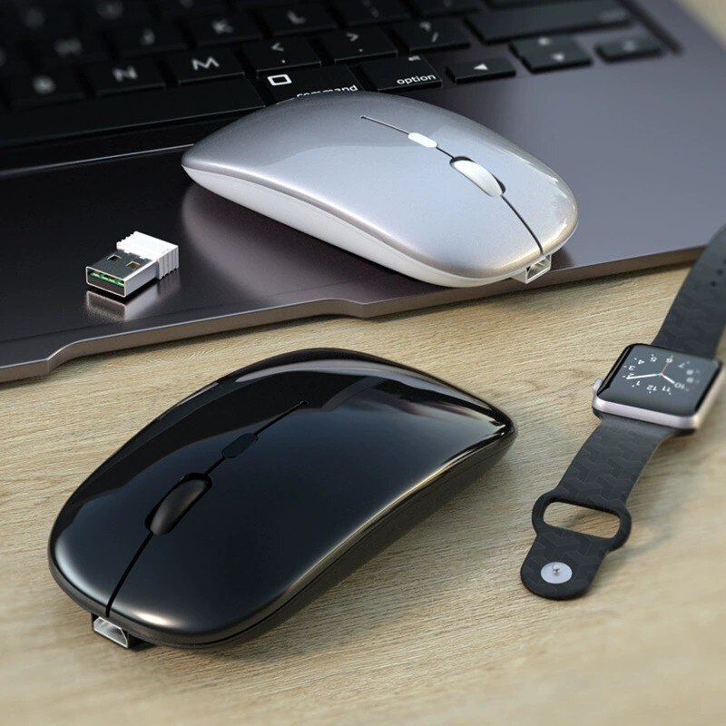 Pink Gaming Mouse, USB Optical Wireless Mouse LED Computer Gamer Mouse Silent Rechargeable Desktop Laptop Mechanical Game Mouse: wireless battery-B