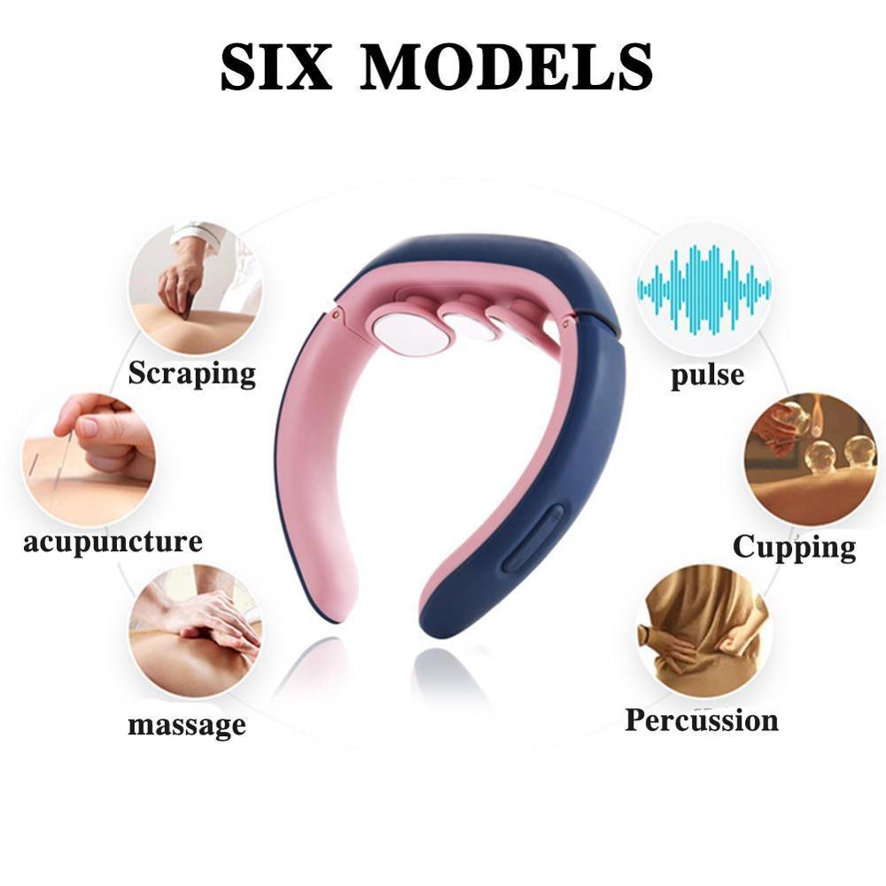 Neck Massager Heating Electric For Neck Relief Pain Cervical Promote Blood Muscle Relaxation Machine Stimulator Tool Circul Y4M2
