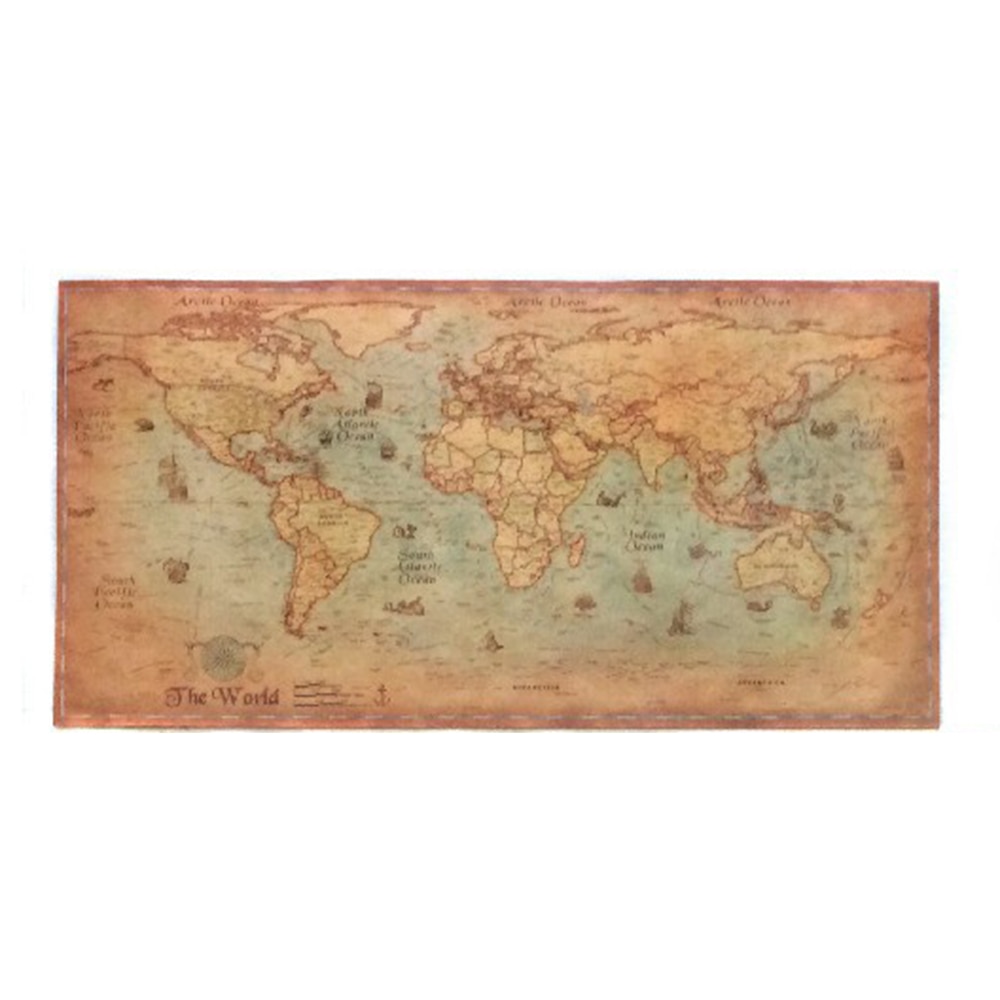 mapa náutico del mundo marino, pintura de papel de Arte Antiguo Retro, pegatina de decoración del hogar, póster de sala de estar, cafetería, póster antiguo, pegatina