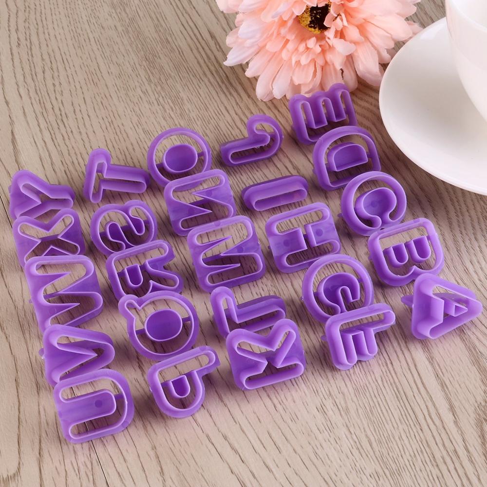 40 stuks/pak mini koekjesvormpjes mallen 3d alfabet uitstekers koekjesstempel koekjesfondant lettervormpjes koekjesdecoratietool