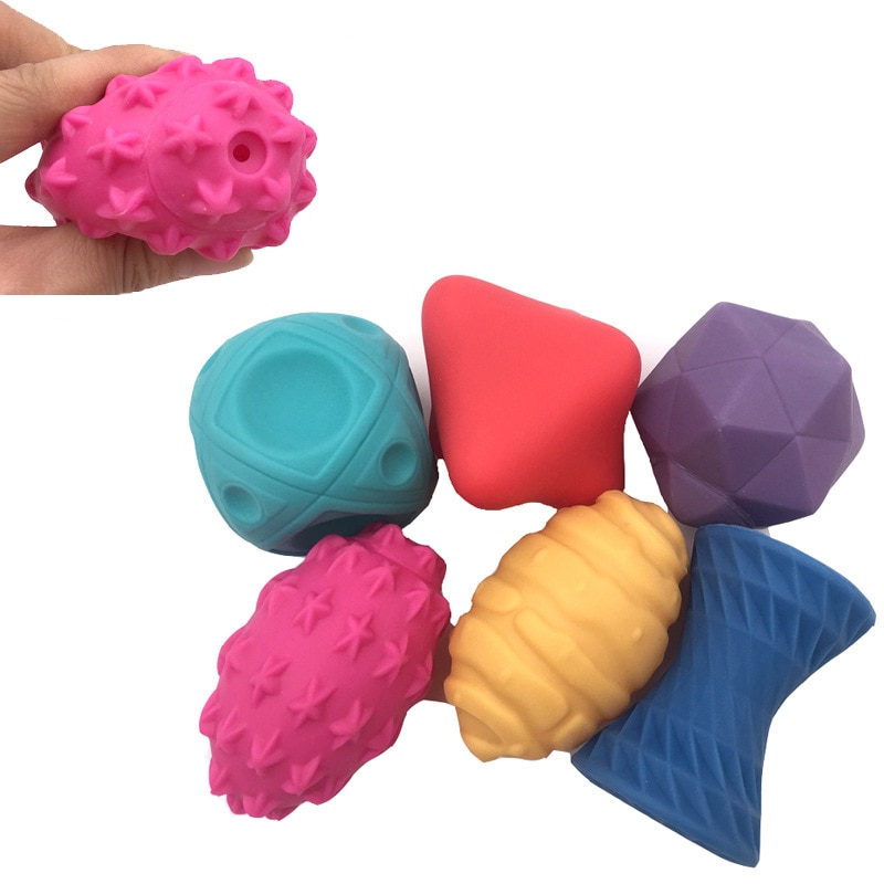 6 stk gummi struktureret multi taktile sanser berørings legetøj børn bold hånd sensorisk baby legetøj baby træning massage bløde bolde