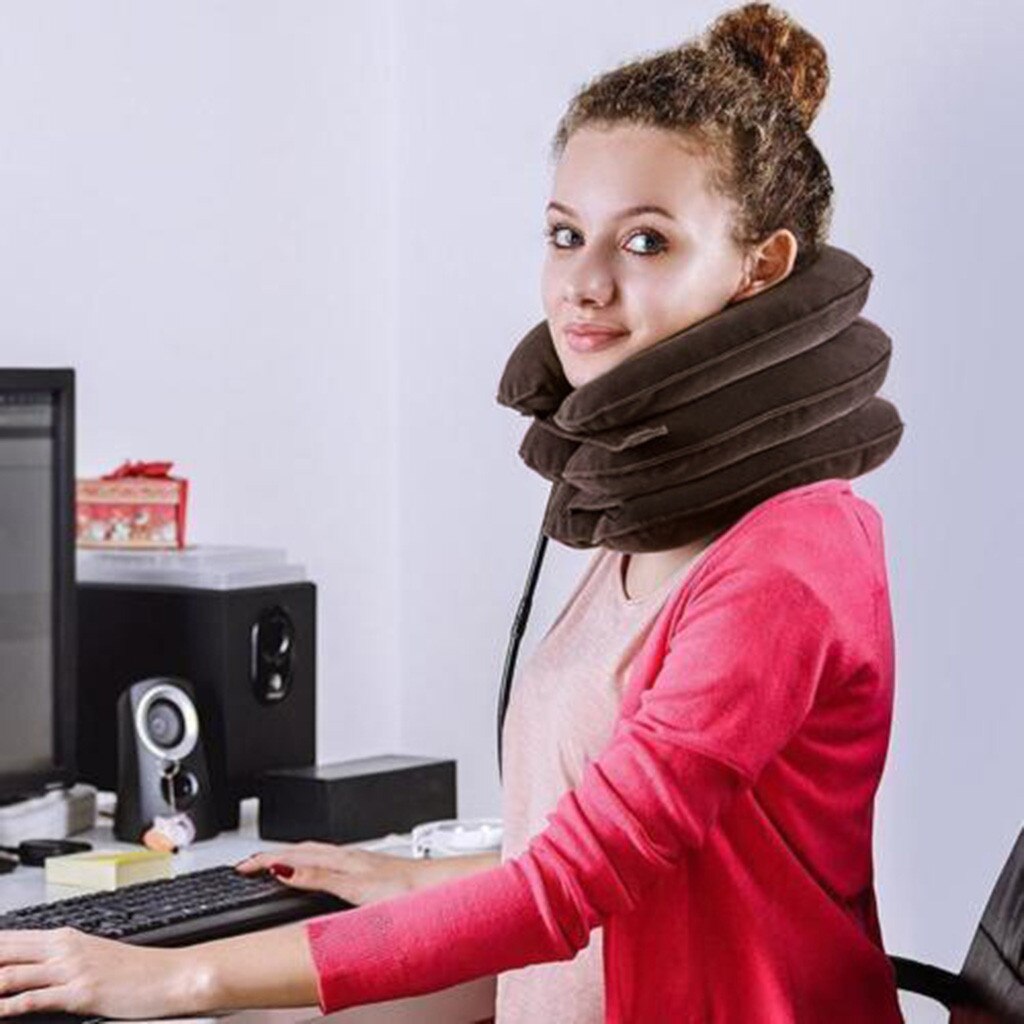 Uitbreidbaar Pain-Relief Nekkussen Kraag Cervicale Tractie Brace Ondersteuning Kussen Kraag Cervicale Tractie Brace Ondersteuning Kussen